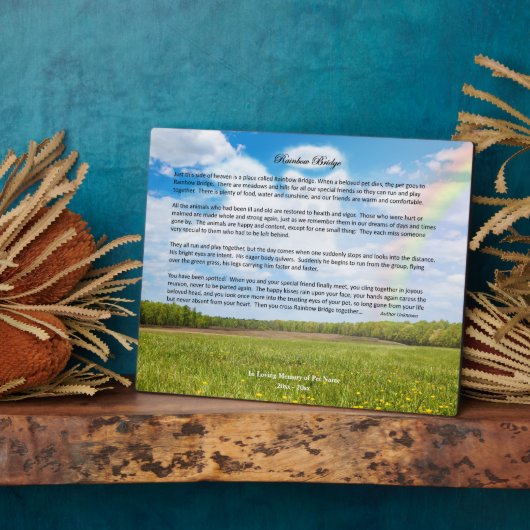 Custom Rainbow Bridge Foto Plaque, Männerhund Fotoplatte (Seite)