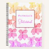 Custom Rainbow Butterfly Sketchbook Notizblock (Vorderseite)