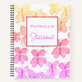 Custom Rainbow Butterfly Sketchbook Notizblock (Vorderseite)