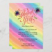 Custom Rainbow Floral Small Business Client Dankeskarte (Vorne/Hinten)