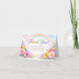 Custom Rainbow Floral Thank You Card | Elegant Dankeskarte