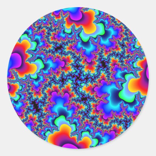 Custom Rainbow Fraktal Large Round Stickers (Vorderseite)