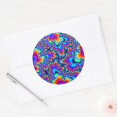 Custom Rainbow Fraktal Large Round Stickers (Umschlag)