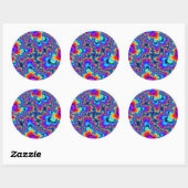 Custom Rainbow Fraktal Large Round Stickers (Blatt)