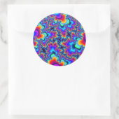 Custom Rainbow Fraktal Large Round Stickers (Tasche)
