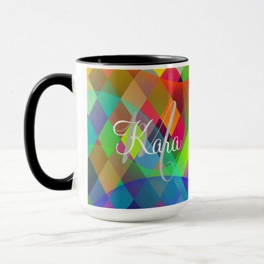 Custom Rainbow Harlequin mit farbigem Rauch Tasse (Links)