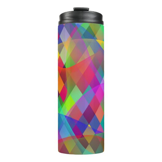 Custom Rainbow Harlequin mit farbigem Rauch Thermosbecher (Vorderseite)