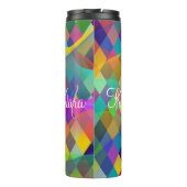 Custom Rainbow Harlequin mit farbigem Rauch Thermosbecher (Rückseite)