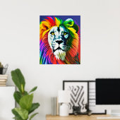 Custom Rainbow Lion Poster, Personalisiert Rage Gi Poster (Heimbüro)