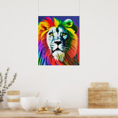 Custom Rainbow Lion Poster, Personalisiert Rage Gi Poster (Küche)