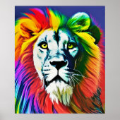Custom Rainbow Lion Poster, Personalisiert Rage Gi Poster (Vorne)