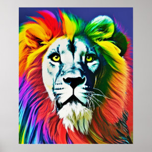 Custom Rainbow Lion Poster, Personalisiert Rage Gi Poster
