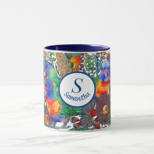 Custom Rainbow Lorikeet Botanischer Garten Tasse (Zentrum)