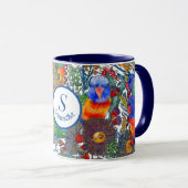 Custom Rainbow Lorikeet Botanischer Garten Tasse (VorderseiteRechts)
