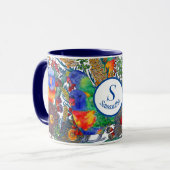Custom Rainbow Lorikeet Botanischer Garten Tasse (Vorderseite Links)
