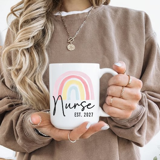 Custom Rainbow Nurse Graduation Mug Gift for Her Kaffeetasse