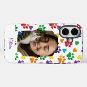Custom Rainbow Paw Print Photo Phone Case  (Rückseite (Horizontal))