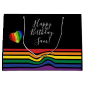 Custom Rainbow Pride Heart Geschenktasche Große Geschenktüte (Vorderseite)