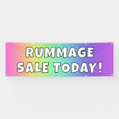 Custom Rainbow Rummage Sale Banner (Horizontal)