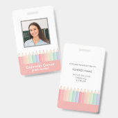 Custom Rainbow School Teacher ID Abzeichen Ausweis (Vorder- & Rückseite)