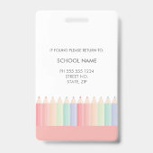 Custom Rainbow School Teacher ID Abzeichen Ausweis (Rückseite)