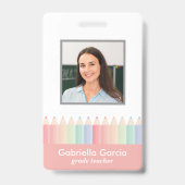 Custom Rainbow School Teacher ID Abzeichen Ausweis (Vorderseite)
