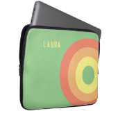 Custom Rainbow Target Laptop Bag - grün, peach Laptopschutzhülle (Vorne Rechts)