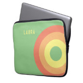 Custom Rainbow Target Laptop Bag - grün, peach Laptopschutzhülle (Vorderseite Links)