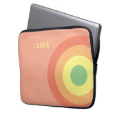 Custom Rainbow Target Laptop Bag - grün, peach Laptopschutzhülle (Vorderseite Links)