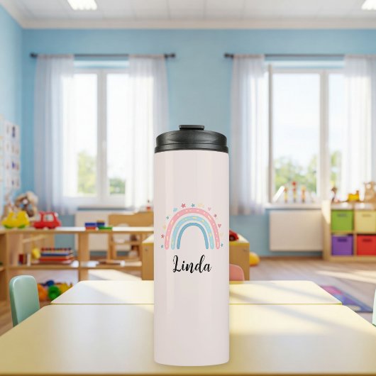 Custom rainbow thermal bottle for kids thermosbecher