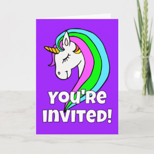 Custom Rainbow Unicorn Einladung