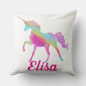 Custom. Rainbow Unicorn. Kissen (Vorderseite)
