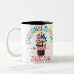Custom Rainbow Unicorn Work Bestie Coffee Gift Zweifarbige Tasse