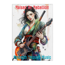 Custom Rainbow Warrior Girl Guitarist Art Inspirie