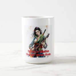 Custom Rainbow Warrior Girl Guitarist Art Inspirie Kaffeetasse