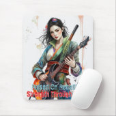 Custom Rainbow Warrior Girl Guitarist Art Inspirie Mousepad (Mit Mouse)