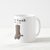 Custom Ranch City Staat Cowboy Boot Coffee Tasse (VorderseiteRechts)