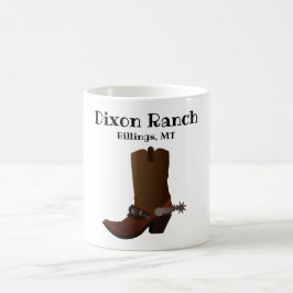 Custom Ranch City Staat Cowboy Boot Coffee Tasse