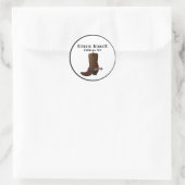 Custom Ranch City Staat Cowboy Boot Runder Aufkleber (Tasche)