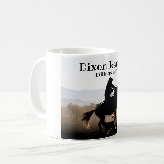 Custom Ranch Cowboy Horse Big Sky Tasse (Vorderseite Links)