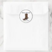Custom Ranch etablierte Cowboy Boot Runder Aufkleber (Tasche)