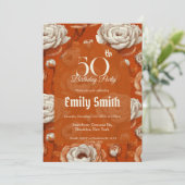 Custom Ranunculus Floral 20Th Birthday Einladung (Stehend Vorderseite)