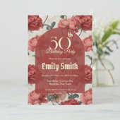 Custom Ranunculus Petal Surprise Birthday Einladung (Stehend Vorderseite)