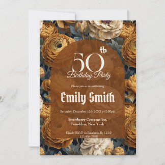 Custom Ranunculus Themed 70Th Birthday Einladung