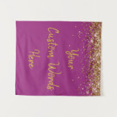 Custom Raspberry & Gold Birthday Party Photo Booth Wandteppich (Vorderseite (Horizontal))