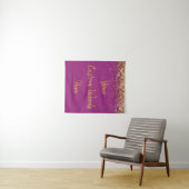 Custom Raspberry & Gold Birthday Party Photo Booth Wandteppich (Beispiel (Horizontal))