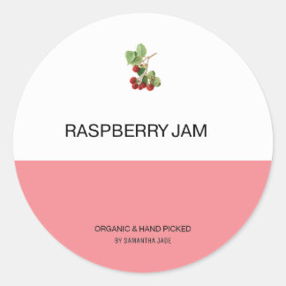 Custom Raspberry Jam & Preserve Jar Labels Runder Aufkleber