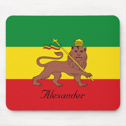 Custom Rastafarian Flag Äthiopia Löwe von Judah Mousepad (Vorne)