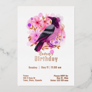 Custom Raven Birthday Folieneinladung