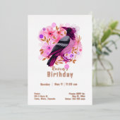 Custom Raven Birthday Folieneinladung (Stehend vorne)